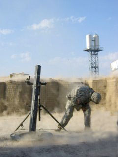 SPC Anthony Gormley fires mortar